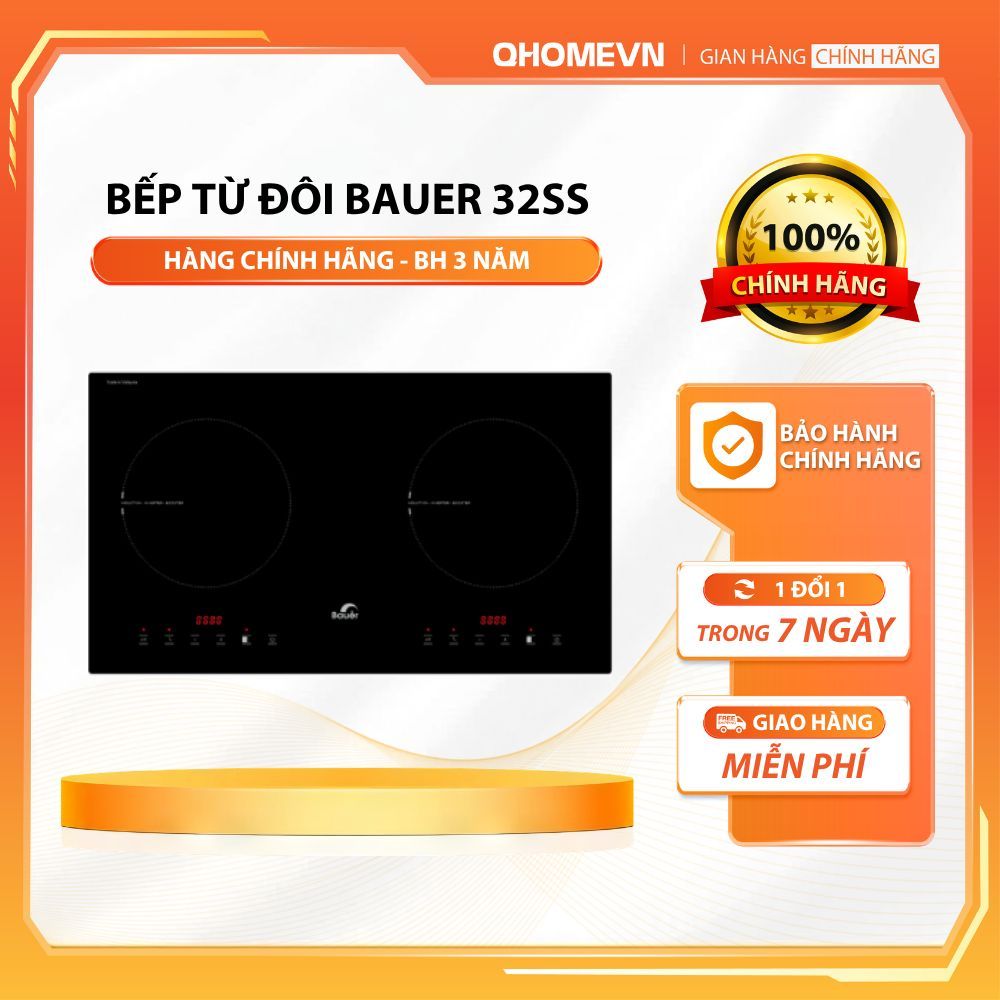 Bếp từ đôi Bauer BE 32SS | Bếp từ inverter | Bếp từ malaysia | Bảo hành chính hãng Bauer 3 năm | Hàn