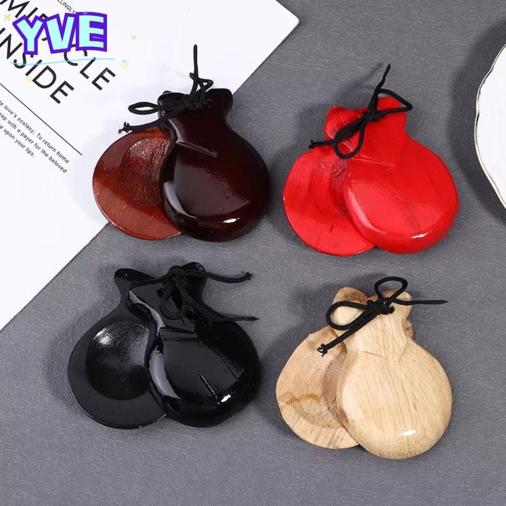 YVE Gỗ Castanets, Thiết Kế Truyền Thống Orff Bộ Gõ Gỗ Clapper, Phong Cách Flamenco Cổ Điển Với Dây G