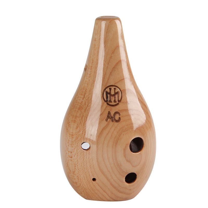 Kèn Ocarina 6 lỗ bằng gỗ tone AC cho người mới bắt đầu nhạc cụ dân tộc chạm khắc tinh xảo, giao siêu