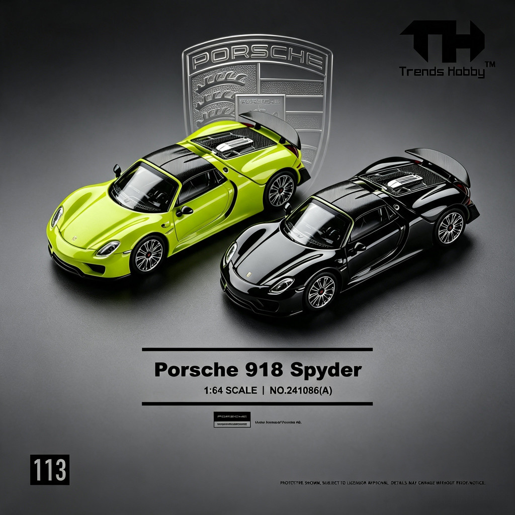 Trends Hobby-TH 1/64 Porsche 918 Spyder Mô Hình Xe Mô Phỏng Quy Mô Nhỏ Hợp Kim Xe Ô Tô Mô Hình Trẻ E