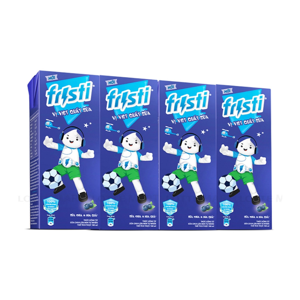 Lô 4 sữa chua uống Fristi vị việt quất sữa 180ml - 03577