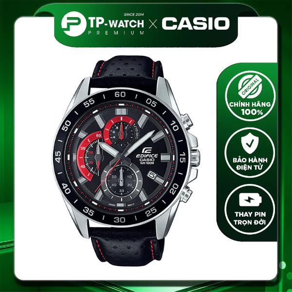 Đồng hồ nam dây da Casio Edifice EFV-550L-1AVUDF Chống nước 100m | Edifice EFV-550L-1A
