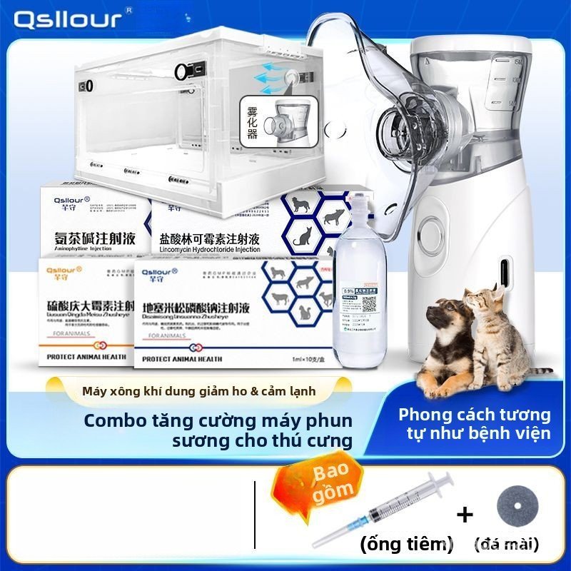 Bộ dụng cụ xông mũi cho mèo, được thiết kế đặc biệt cho tình trạng nghẹt mũi ở mèo, cảm lạnh ở chó, 