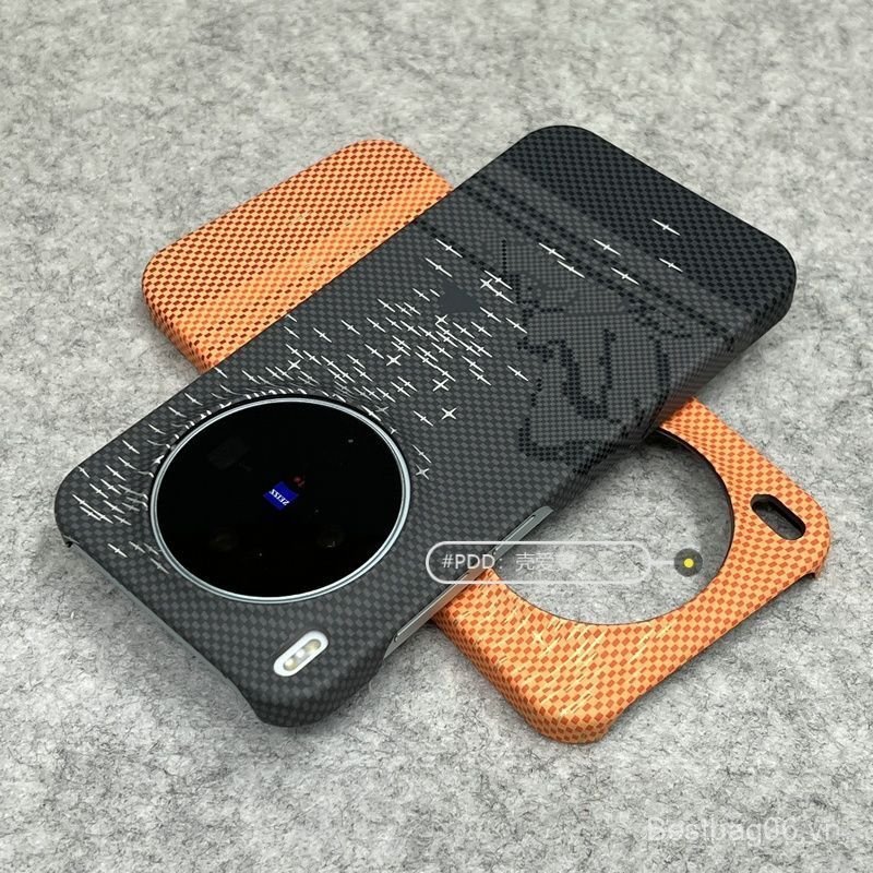 Ốp Điện Thoại vivo X300 X300Pro Kevlar Họa Tiết Nửa Gói Cứng Chống Sốc
