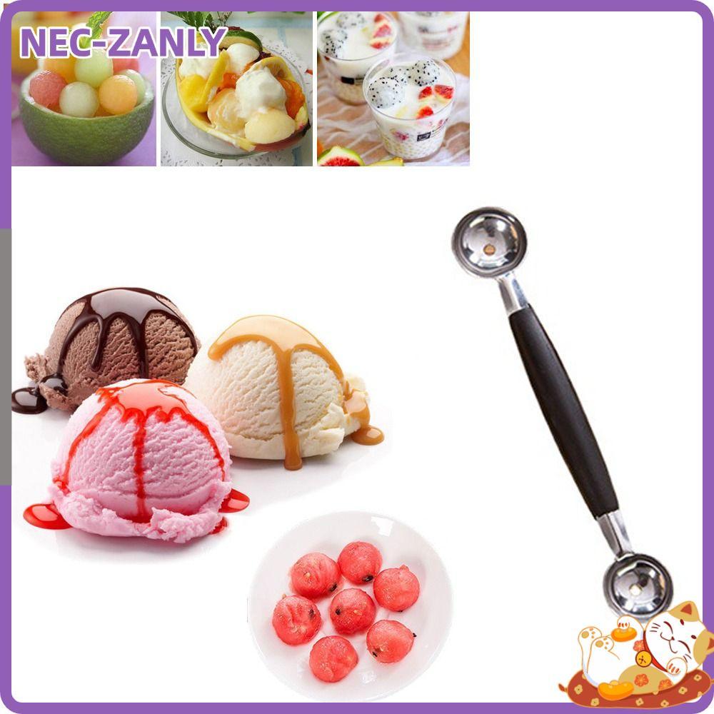 Thìa Trái Cây NEC-ZANLY, Tay Cầm Thoải Mái Muỗng Dưa 2 In1, Dụng Cụ Trái Cây Bằng Thép Không Gỉ Hai 