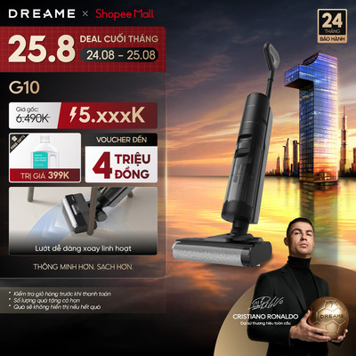 Dreame G10 Máy hút bụi lau sàn không dây | lực hút 7.000Pa | tự làm sạch chỉ với một nút nhấn | BH 24 tháng