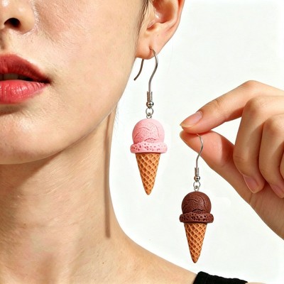 Pinkdudu Kem Nón Bông Tai Macaron Màu Nhựa Dangles Ngọt Ngào Mới Lạ Trang Sức Cho Nữ PD2683