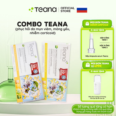 Combo tinh chất phục hồi da mỏng yếu, nhiễm corticoid Teana B3 Soothing 20ml & B4 Express-Soothing 20ml