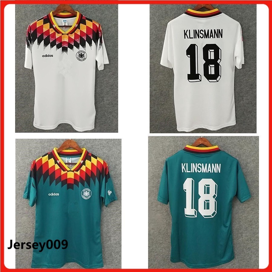 S-XXL còn hàng Chất lượng hàng đầu 1994 Áo bóng đá sân khách cổ điển Đức