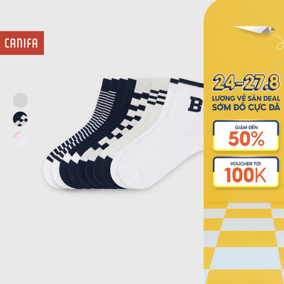 Combo 5 đôi tất trẻ em CANIFA cổ thấp co giãn thấm hút tốt 3AX25A002