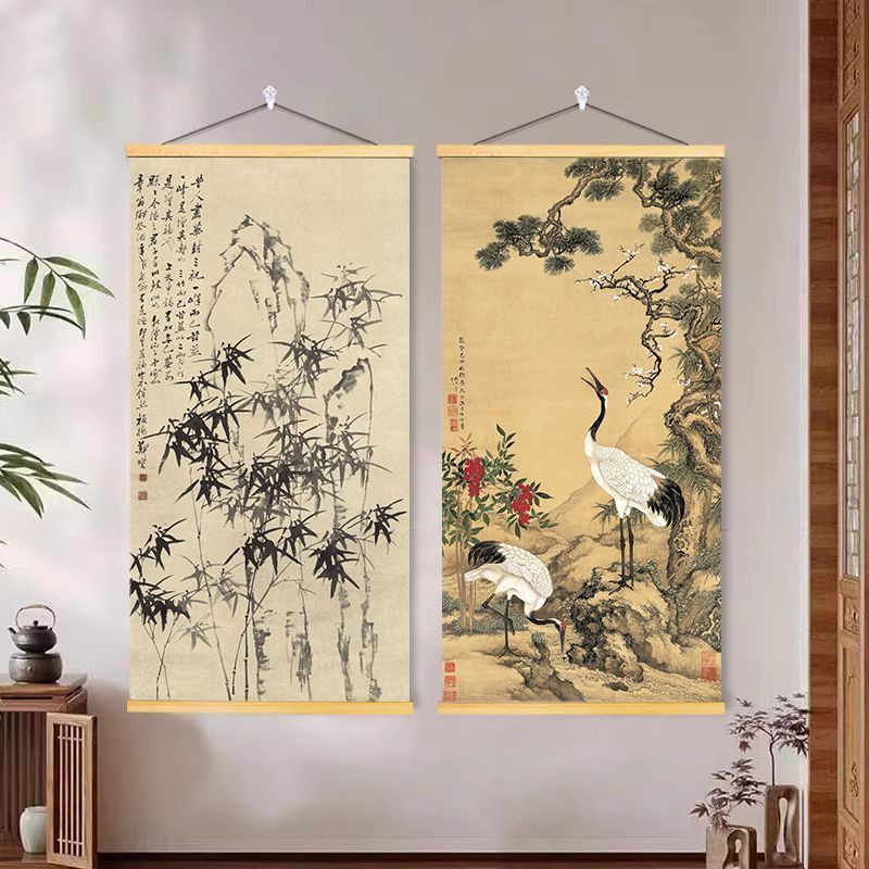Mới Tranh Trung Quốc Giả Tranh Songhe Năm Zheng Banqiao Tre Tranh Sách Trang Trí Phòng Khách Vải Vải