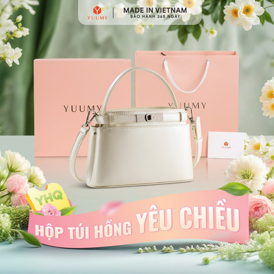 Bộ hộp quà YUUMY (Túi đeo chéo nữ YUUMY YN336 + Hộp quà YHQ2 + Túi giấy YTG2 + Túi rút BVR3838 + Thiệp cảm ơn YBT1)