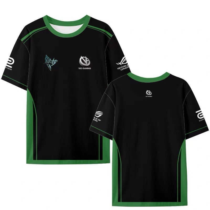 DOTA2 TI15 VG Đội Chơi Game Jersey Nhanh Khô Tay Ngắn Đồng Phục Nam Thể Thao Áo Thun In 3D
