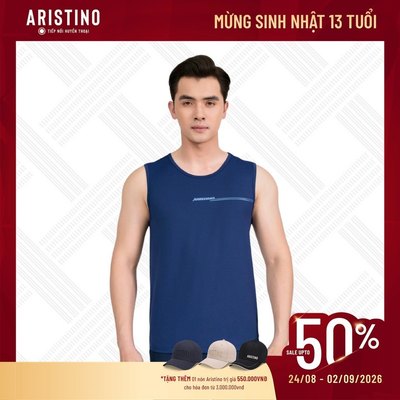Áo Ba Lỗ Tanktop Xanh Tím Than Nam Aristino ATL002AS0