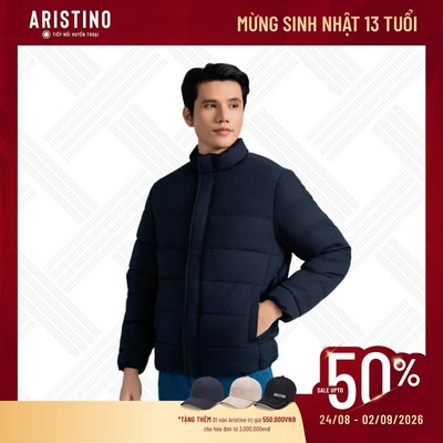 Áo khoác nhồi bông nam ARISTINO dáng suông rộng thoải mái - AJK047BZ