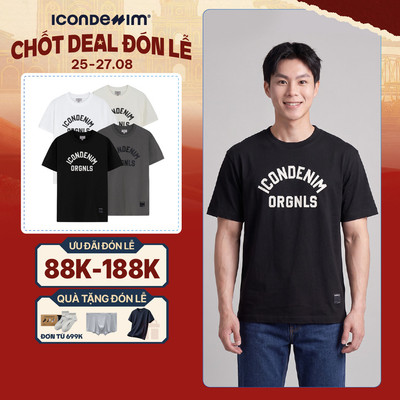 Áo Thun Nam ICONDENIM Họa Tiết Orgnls College Graphic Form Regular ATID0357