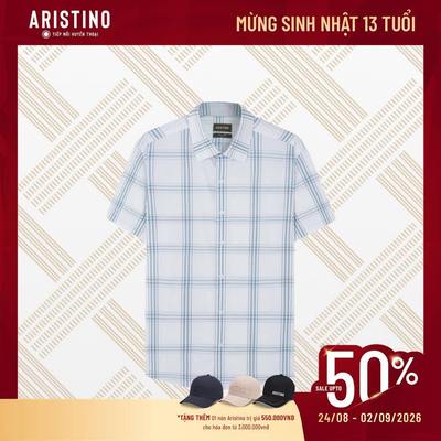 Áo Sơ Mi Nam Trắng Kẻ Aristino Slim Fit ASS134AS2
