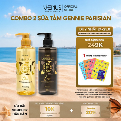 [LIVE ĐỘC QUYỀN] [MUA LÀ CÓ QUÀ] Combo 02 Sữa Tắm Nước hoa Nữ Gennie Parisian 480ml Hương Sang Trọng, Quyến Rũ