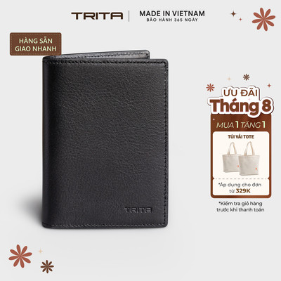 Ví nam da bò Trita (Thời trang nam dáng đứng basic - Ví da 
RVN22) Bagsmart