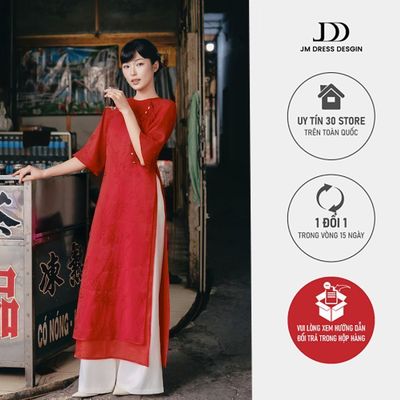 Áo Dài Thanh Trúc. Áo Dài Dáng Suông Tay Lỡ Phối Bèo 2M02.2509. Áo Dài Cách Tân Nữ Thanh Lịch, Sang Trọng. Áo Dài JM