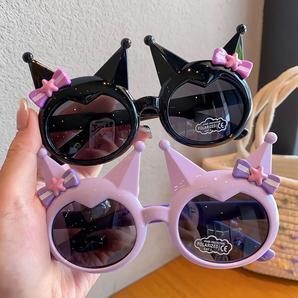 TQ~Children's Kuromi Sun Protection Sunglasses for Girls, Summer UV Protection New Cartoon Sunshade 
