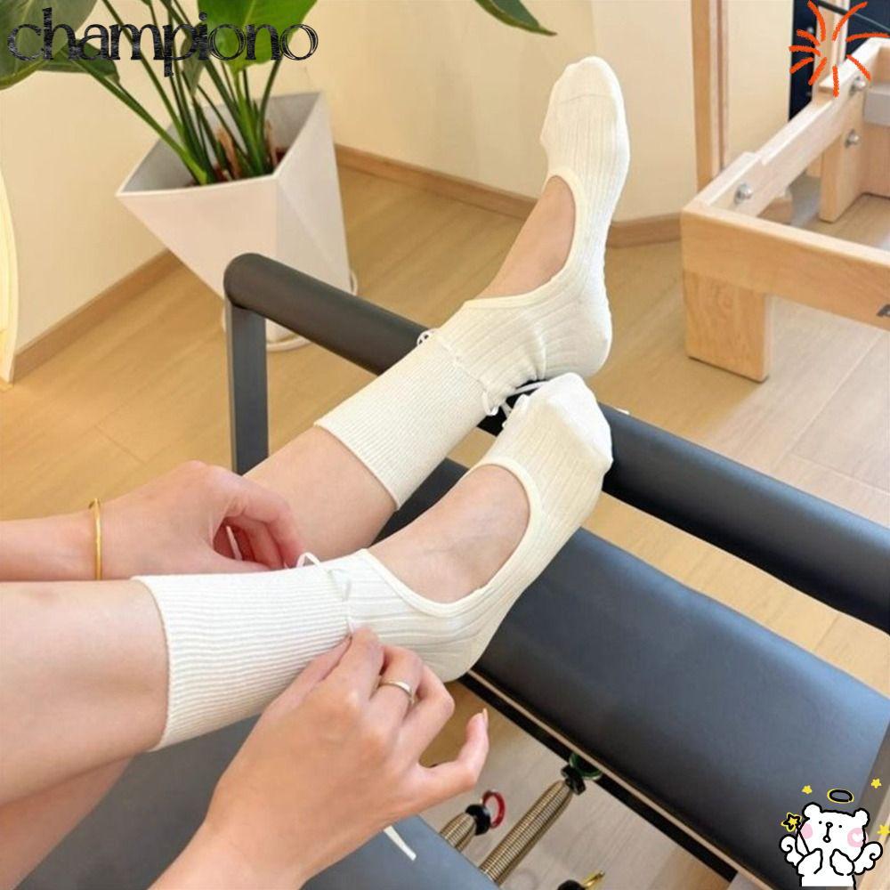 Tất Yoga CHAMPIONO, Tất Cotton Pilates thấm mồ hôi, Kẹp chống trượt thông thường Harajuku Street Str