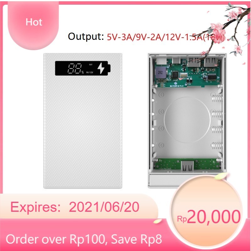 Box sạc dự phòng 4 cell sạc nhanh QC 3.0 có hỗ trợ box nối tiếp