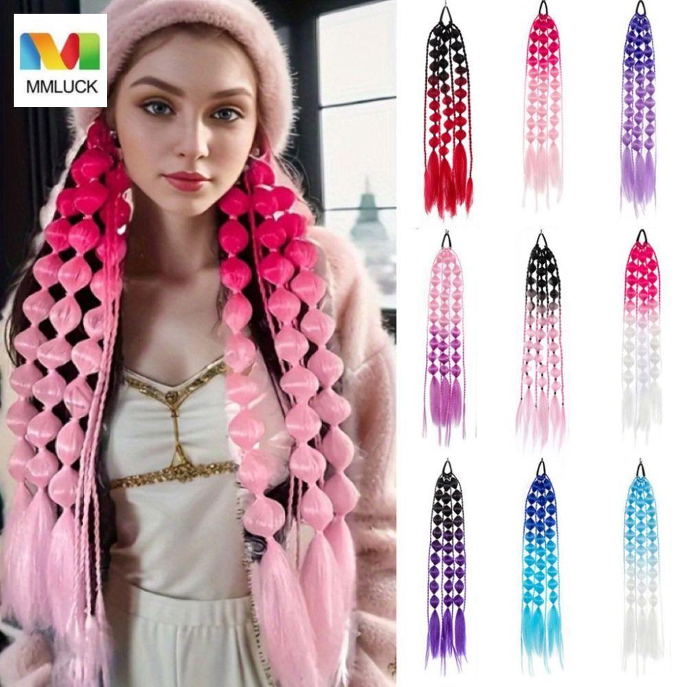 MMLUCK Bubble Jumbo Braid, Lantern Braid Ponytail Extension Twist Braid Bulk, Long Handmade Corlorfu