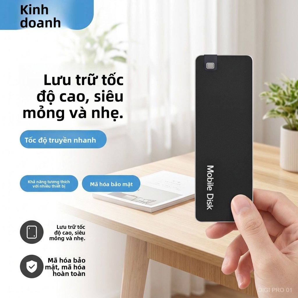 Ổ cứng di động HDD 1TB 512GB cắm ngoài cho điện thoại PC sao lưu dữ liệu ảnh video chính hãng