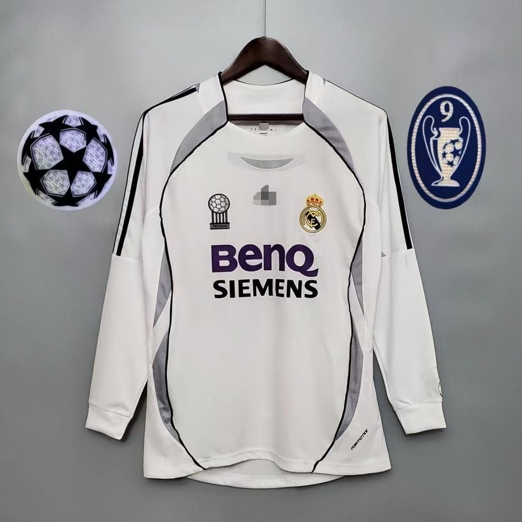 Áo đấu sân nhà Real Madrid mới 2006 / 07 – Áo bóng đá dài tay (Size S-2XL) – Có sẵn tên & số tùy chỉ