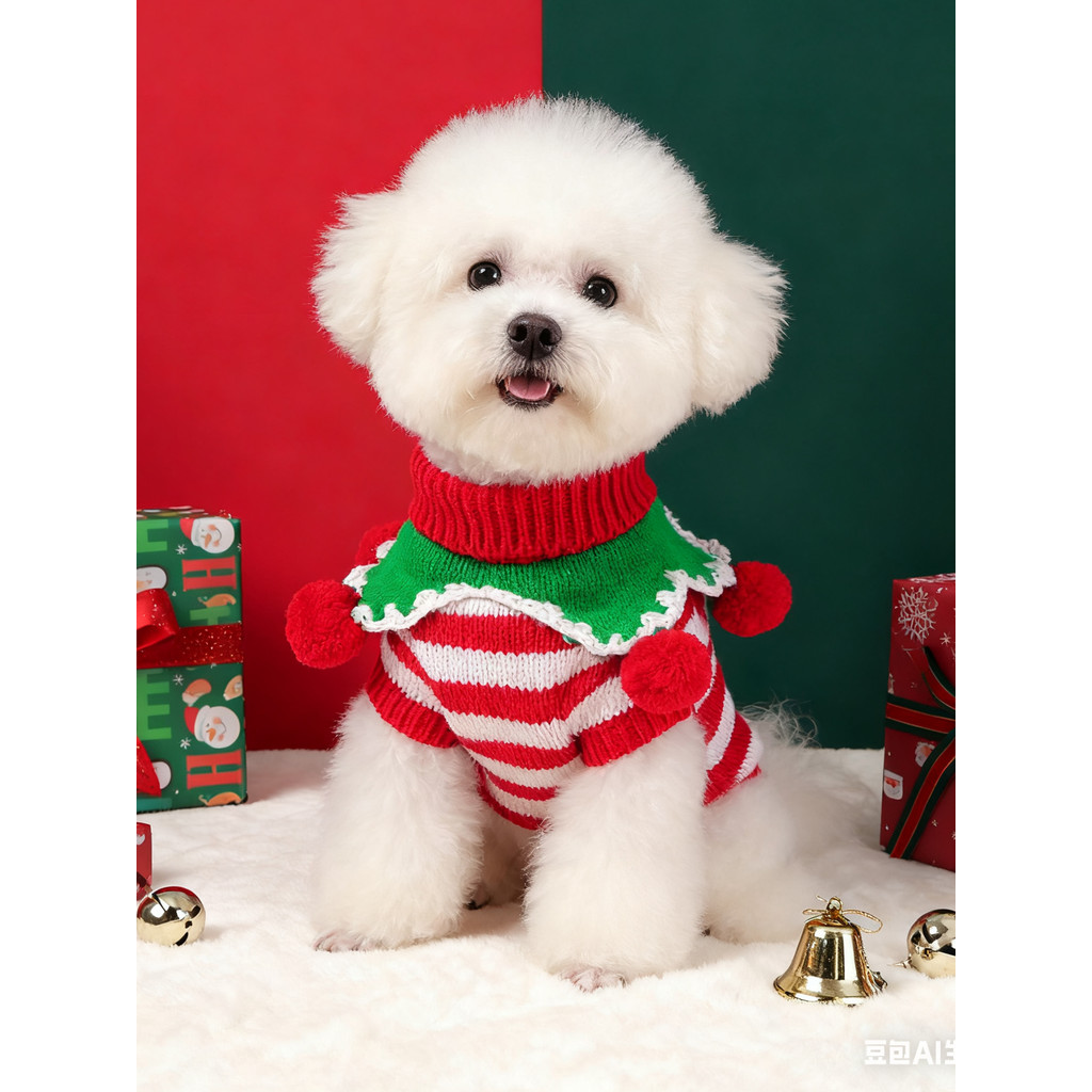 Quần Áo Cho Chó Thu Đông Ấm Áp Giáng Sinh Áo Len Thú Cưng Dễ Thương Bichon Chó Nhỏ Bichon Teddy Bich