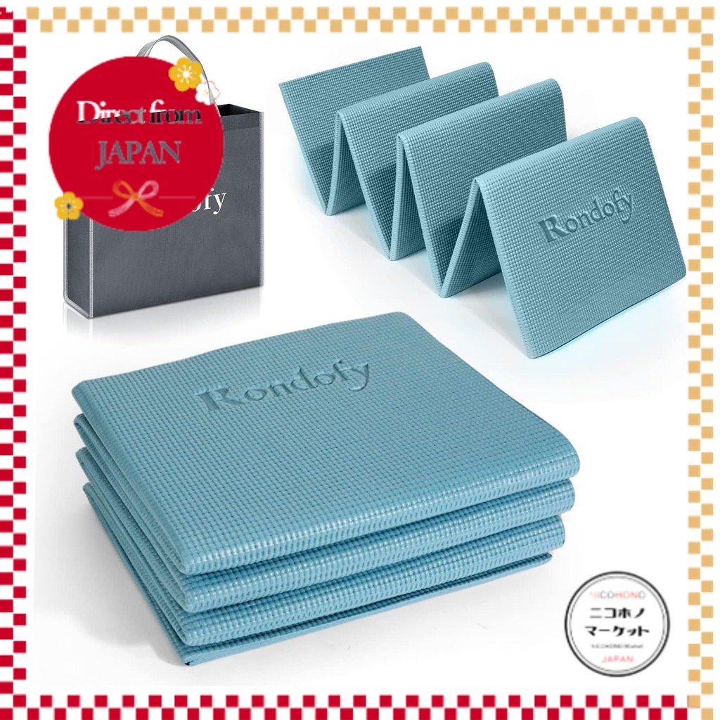 Direct From Japan！ Rondofy Foldable Yoga Mat, 6mm Thick, Training Mat, Portable, Exercise Mat, Fitne