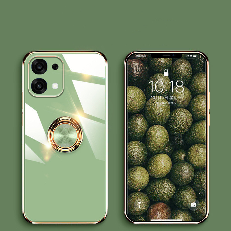 Ốp Điện Thoại Cho OPPO A6 Pro Ốp Lưng Bóng Mạ Điện Từ Hút Vòng Kim Loại Giá Đỡ Cho OPPO A6 Pro 4G 5G