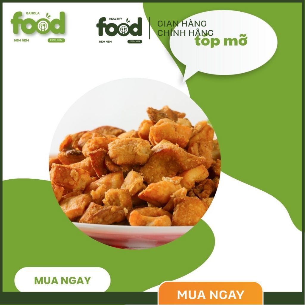 Tóp Mỡ Trung Hoa Giòn Rụm Tách Dầu - Tóp Mỡ Da Heo Chiên Giòn Đầy Hũ Top Mỡ Tổng Kho Ăn Vặt Nem Nem