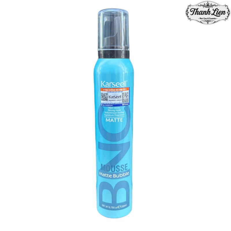 [ LT ] MOUSSE BỌT TẠO KIỂU TÓC KARSEELL BNC MATTE BUBBLE XANH 200ML