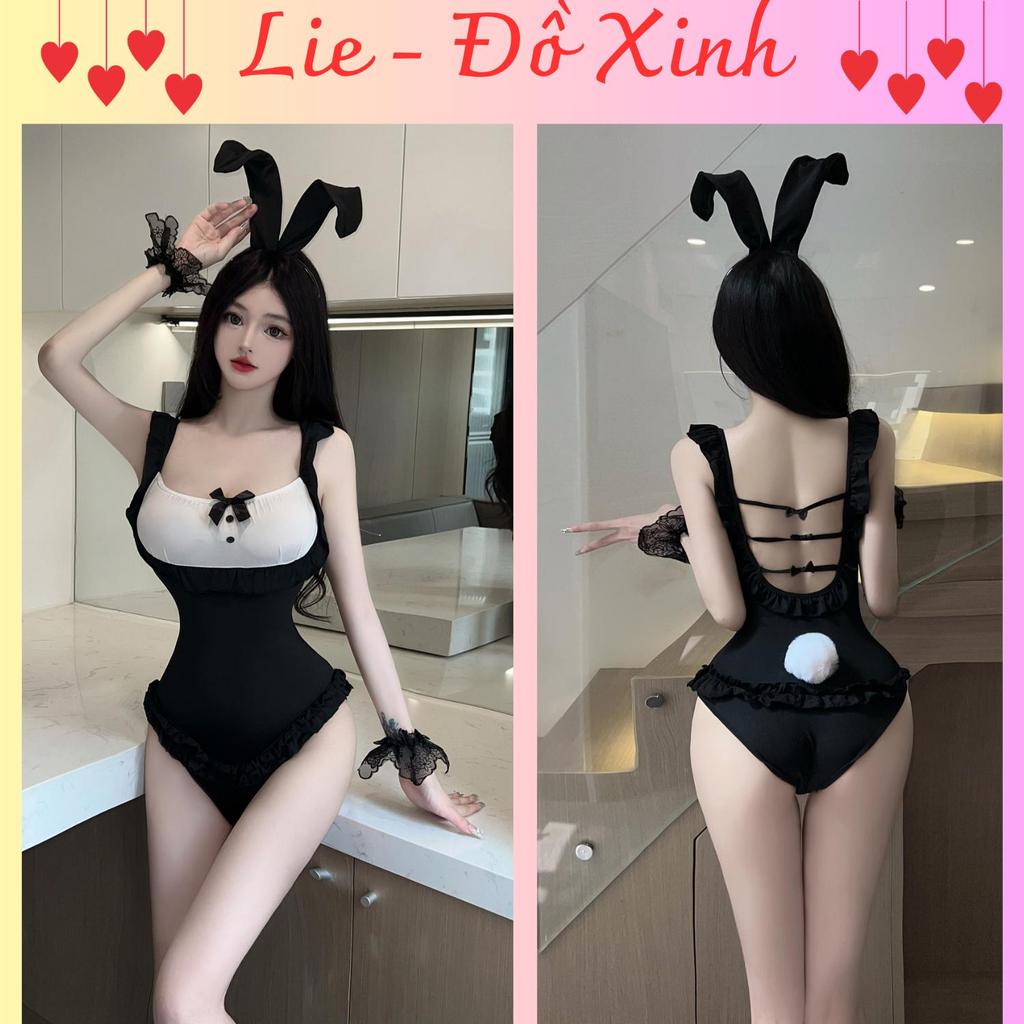 L79 - Tặng Kèm Tai Thỏ - Bộ Đồ Ngủ Cosplay Sexy Thỏ Bông, Bodysuit Thỏ Dễ Thương, Bộ Đồ Ngủ Liền Thâ