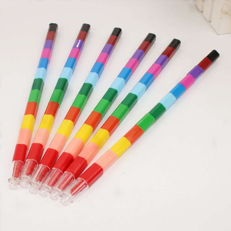 Sáng Tạo Khối Xây Dựng Tô Màu Crayon 12 Màu Vuông Crayon Dầu Pastel Màu Bút Màu Sinh Viên Văn Phòng 