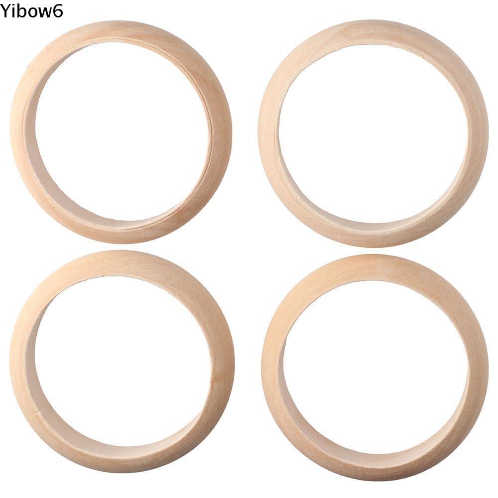 YIBOW 4 Vòng Tay Gỗ Chưa Hoàn Thành, Vòng Tay Trống Bằng Gỗ Tròn, Lắc Tay Gỗ 3.4 x 1 Inch Vòng Tròn 