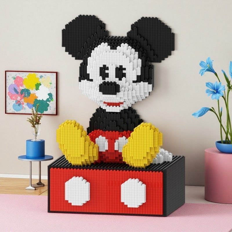 Tương thích với Lego Disney Mickey Đồ trang trí xếp hình ba chiều Chuột Mickey Khối xây dựng lắp ráp