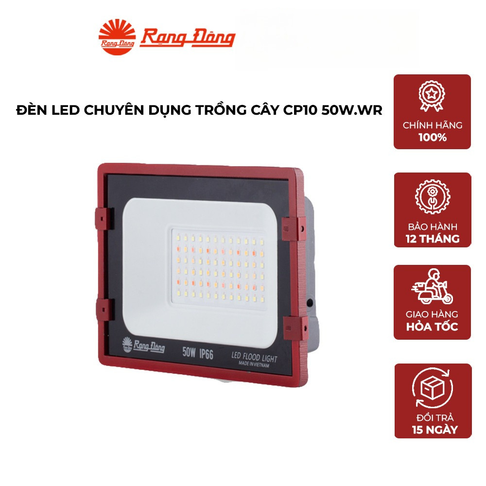 Đèn LED Trồng Cây Rạng Đông 50W CP10 WR Chống Nước IP66 Chuyên Trồng Rau,Cây Cảnh,Kiểng Lá Trong Nhà