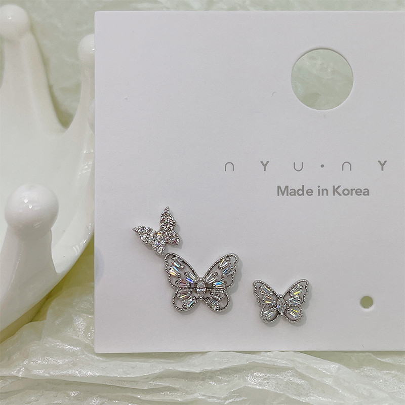 Hàn Quốc Hàn Quốc Độc Đáo Bông Tai Khổng Lồ Flash Khổng Lồ Cổ Tích Bướm Bông Tai Tinh Khiết Desire T