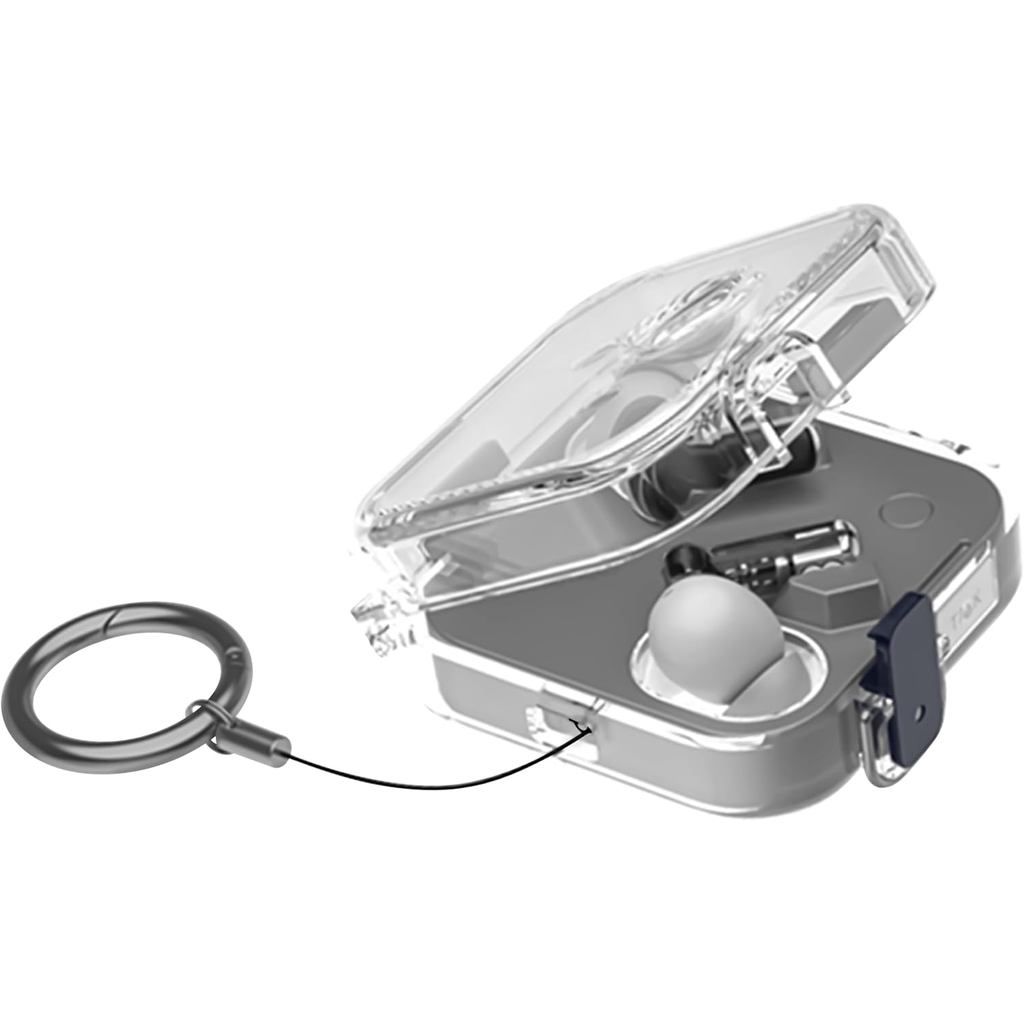 Vỏ TPU Geiomoo cho Nothing Ear (3), Bảo vệ chống trầy xước linh hoạt với Carabiner (Trong suốt)