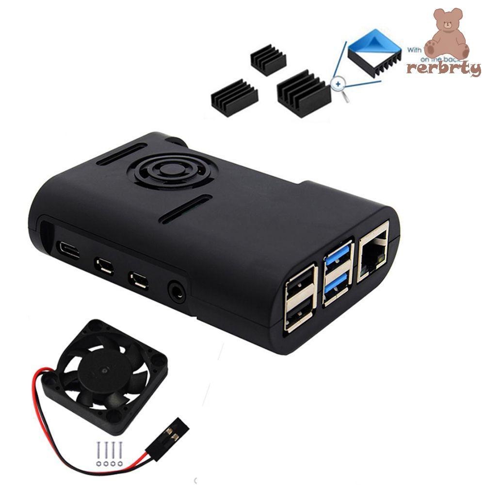 Ốp lưng RERBRTY Tản nhiệt hữu ích bền bỉ cho Raspberry Pi 4 Model B, Pi 4B, Pi 4 Vỏ đen