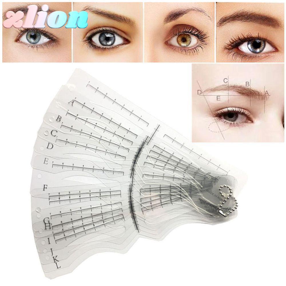 ZLION 12 Cái Brow Stencils Card Beauty DIY Eye Grooming