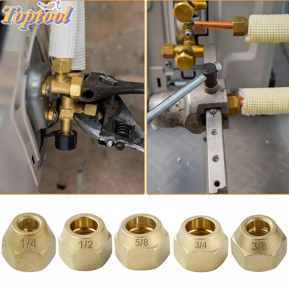 TOPTOOL Brass Flare Nut, 1 / 4 "3 / 8" 1 / 2 "Phụ kiện ống Flare dày, 5 / 16" 1 / 8 "3 / 4" Đai ốc F