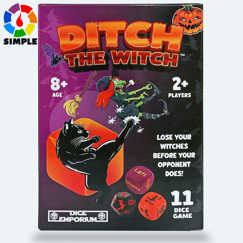 Ditch the Witch Dice Game for Ages 8+ – Fast-Paced Family Games with Custom 6 Sided Dice, Witch Coun