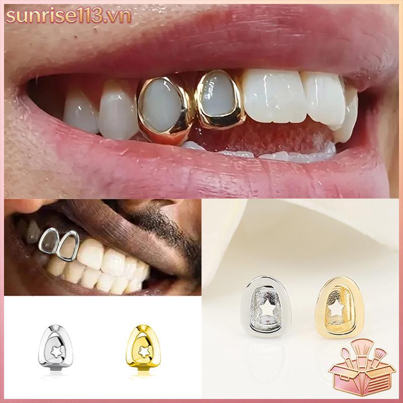 SR Làm Đẹp Hip Hop Ngôi Sao Rỗng Răng Grillz Răng Trang Trí Răng Mũ Fangs Nướng Dành Cho Nữ Trang Sứ