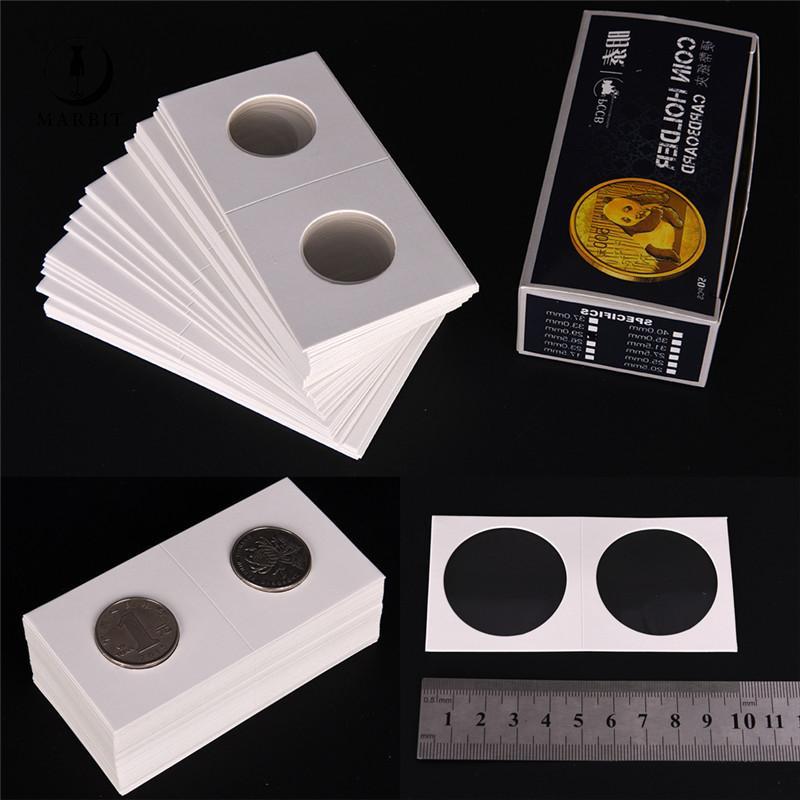 Marbit 50 Chiếc Hộp Đựng Đồng Xu 2x2 Màu Trắng Mới Có Hộp Bảo Quản FHS