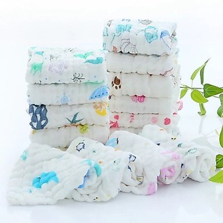 Khăn Sữa Cho Bé - Khăn Mặt Xô 6 Lớp Mềm Mại (30x30cm)