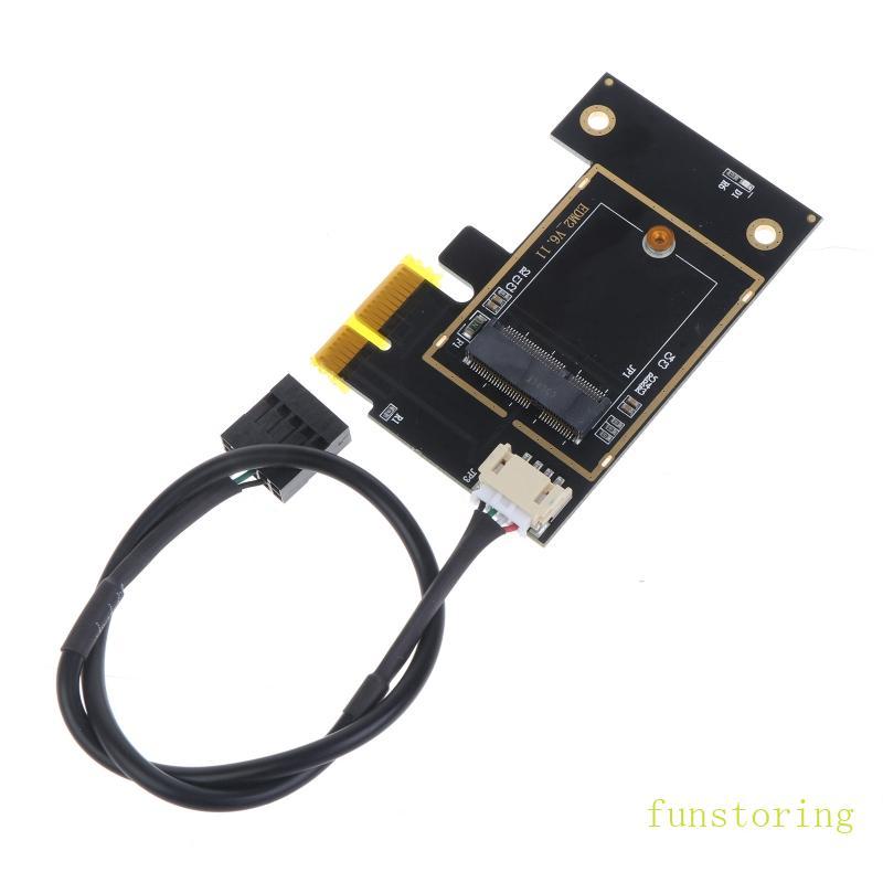 FUN PCI-E 1X sang cho M 2 NGFF Desktop WI-FI Adapter cho AX200 9260AC 8260AC 7265AC 72